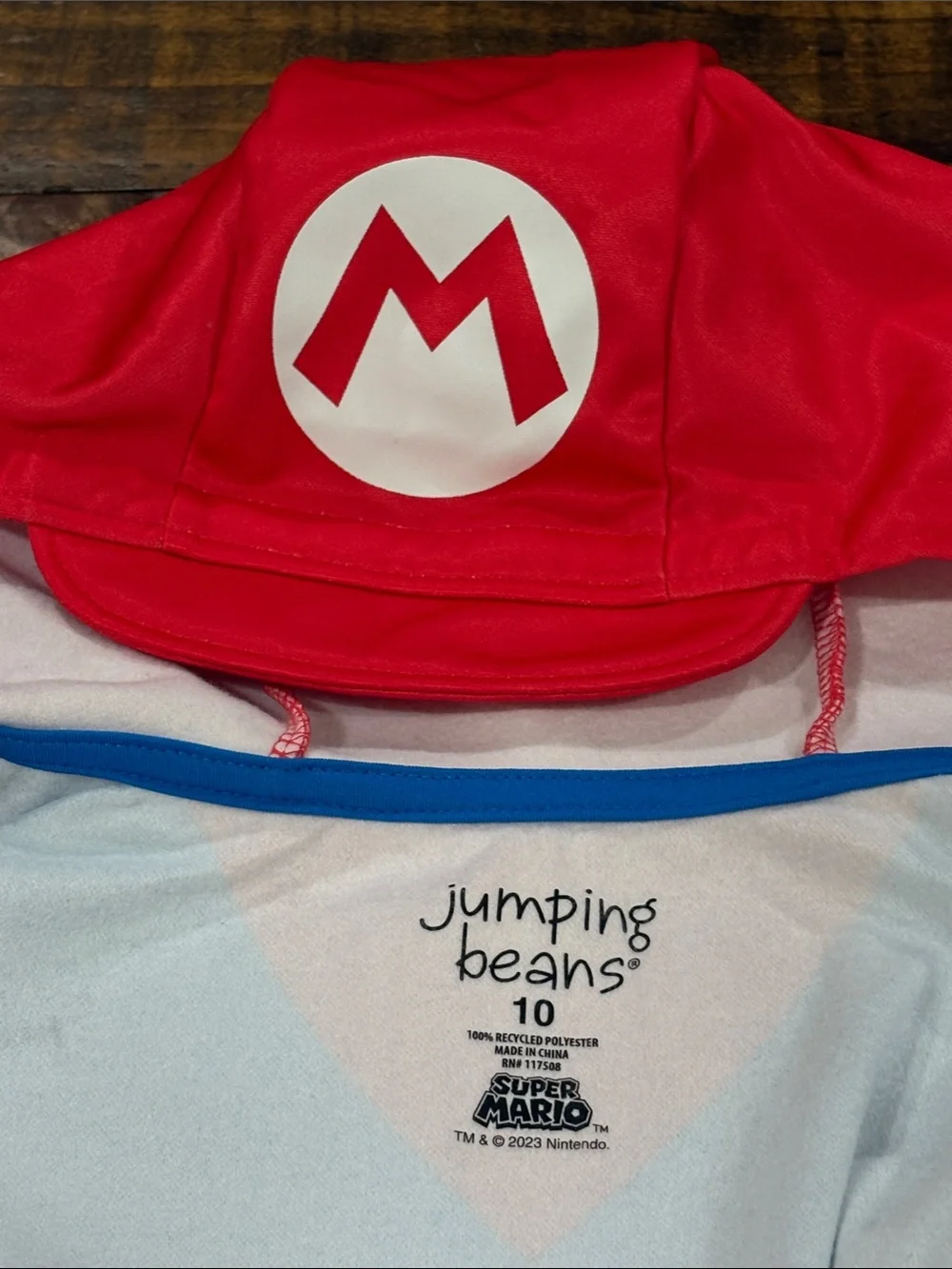 Super Mario Red and Blue Superhero Hoodie by Jumping Beans size 10